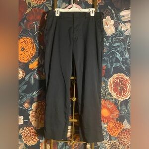 Louis Raphael Mens Tailored Dress Pants Black Stretch Raw Hem Size 36x32